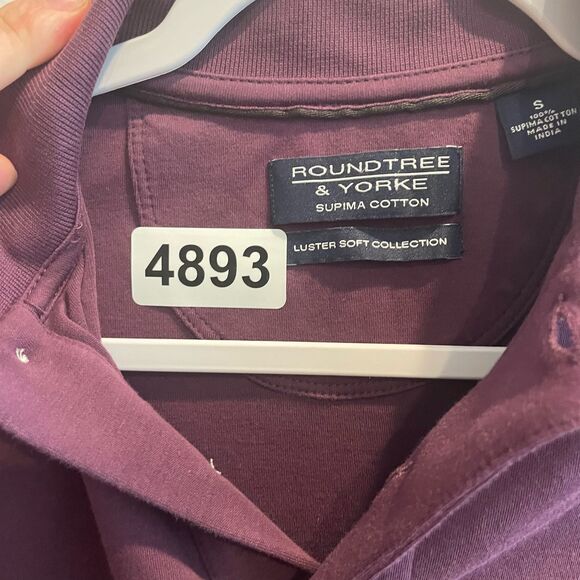 Roundtree & Yorke Supima Cotton Polo Shirt Luster Soft Collection Maroon Small - Picture 4 of 7